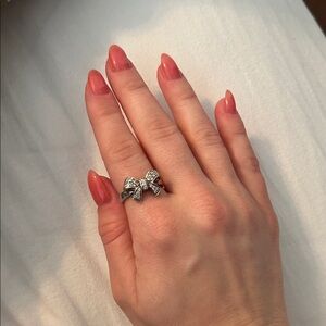 Thomas Sabo Sterling Silver Bow Ring with Stones size 7